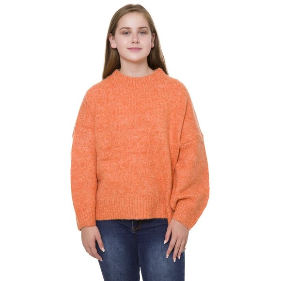 WOMENS CREAMY ORANGE OVERSIZED SOFT CREW NECK SWEATER - OS - Picture 5 of 6